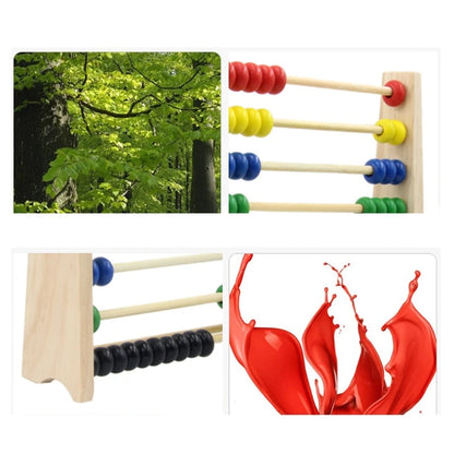 木製算盤, 10排彩色珠子計數, 兒童數學學習教育玩具