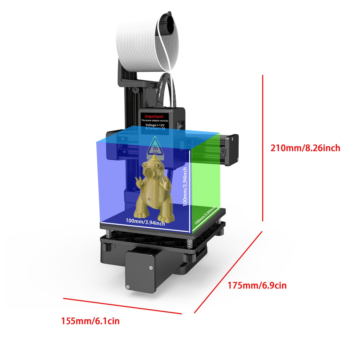 EasyThreed 3D 列印機 K10 入門級 支援 TPU PLA 1.75mm