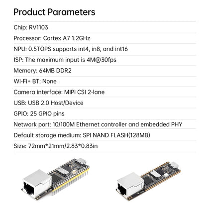 Luckfox Pico Plus 開發板 Cortex-A7 人工智慧演示板 RV1103 視覺處理器 搭載以太網 支援 Linux