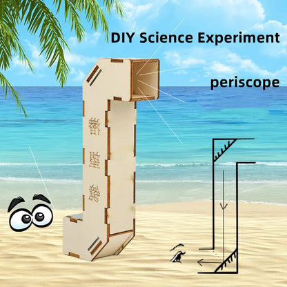 DIY手工木製拼圖潛望鏡 (玩具，科學實驗工具套件，學習，教育，興趣遊戲，教學)